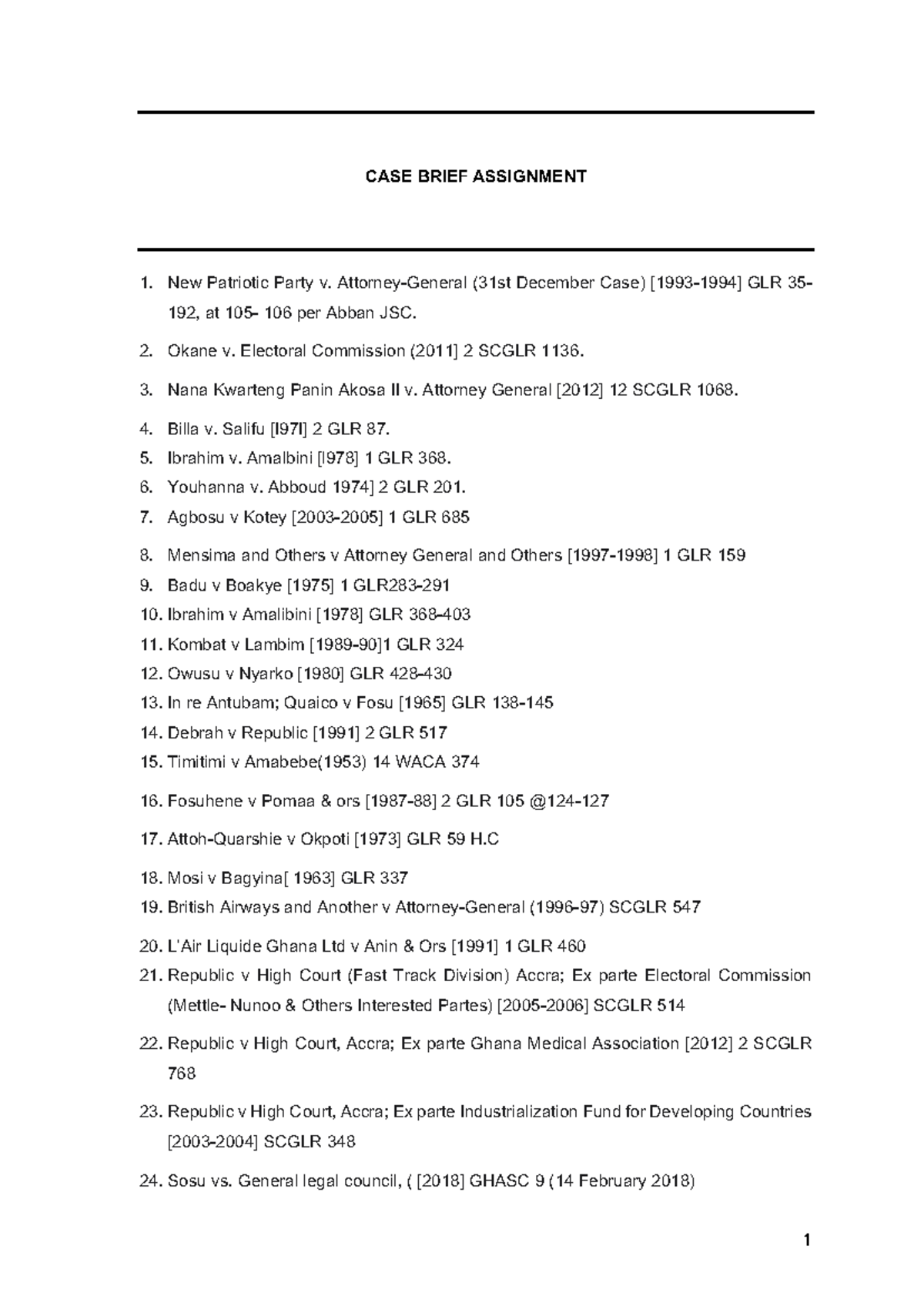 GLS CASE BRIEF: Key Legal Precedents and Judgments - Studocu