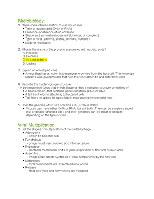 Microbiology Exam Summary - Microbiology Exam Blueprint Summary ...