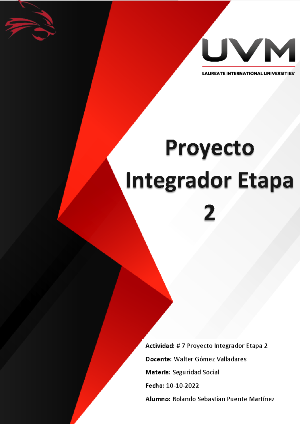 ACT 7 RSPM - Proyecto integrador atapa 2 - uu Proyecto Integrador Etapa ...
