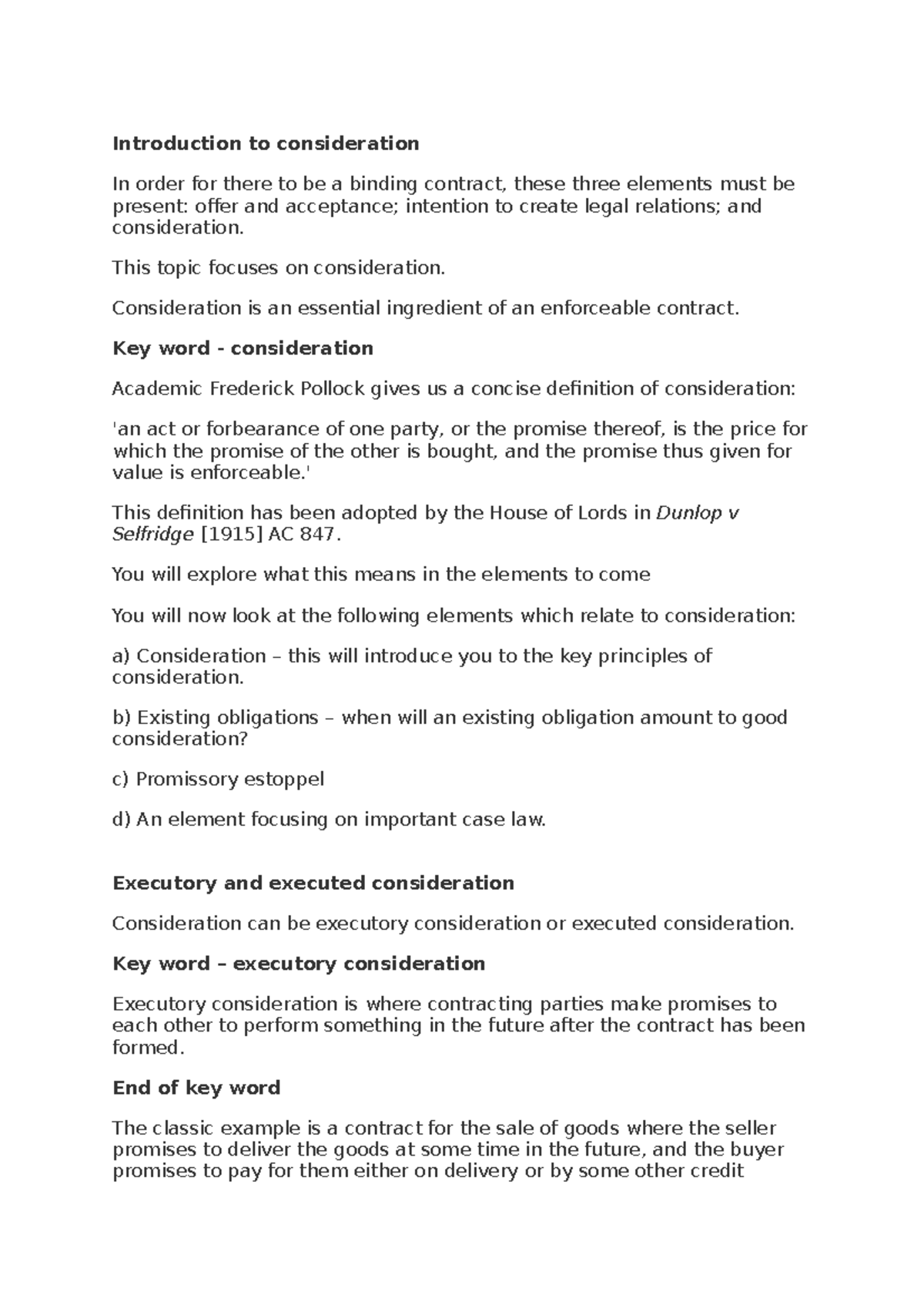 Consideration and ICLR - Introduction to consideration In order for ...