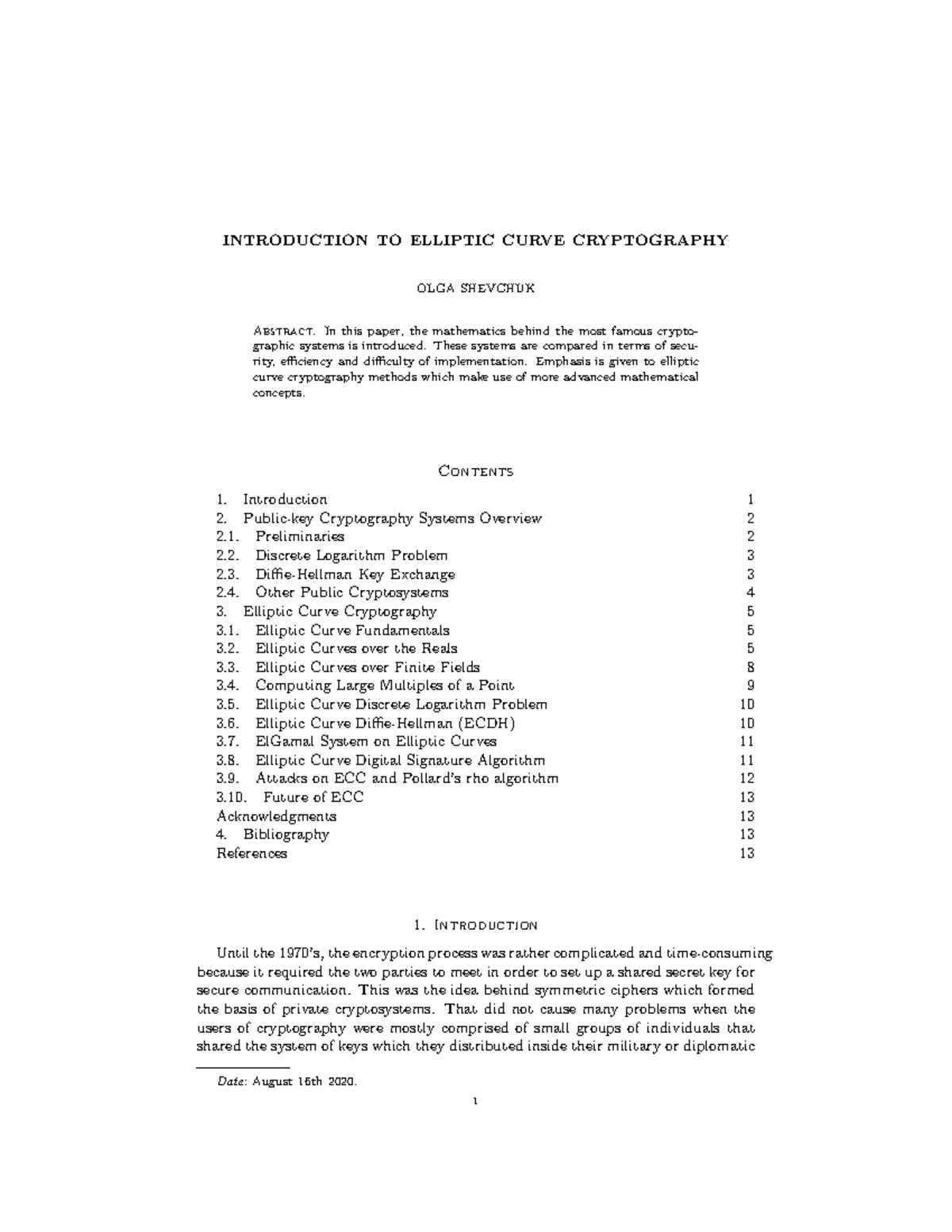 MMA - Elliptic Curve Cryptography Study Notes - Studocu