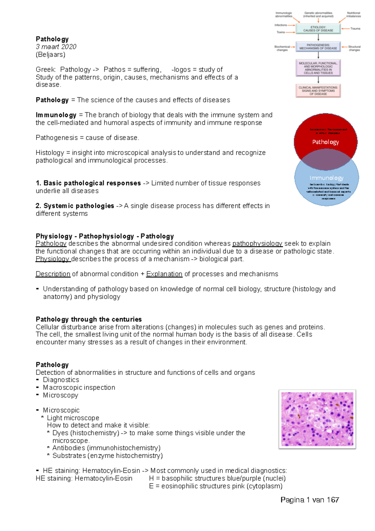 Pathology Overview: Basic Concepts and Cellular Responses - Studeersnel