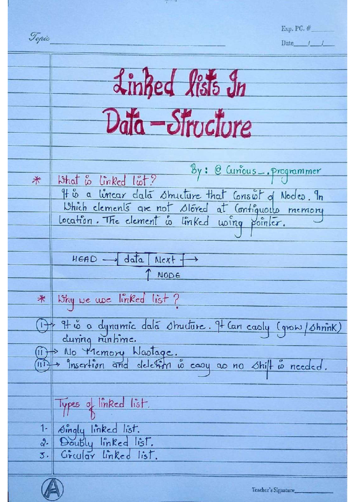 Linked Lists in Data Structures: Concepts and Operations (Exp. PG ...