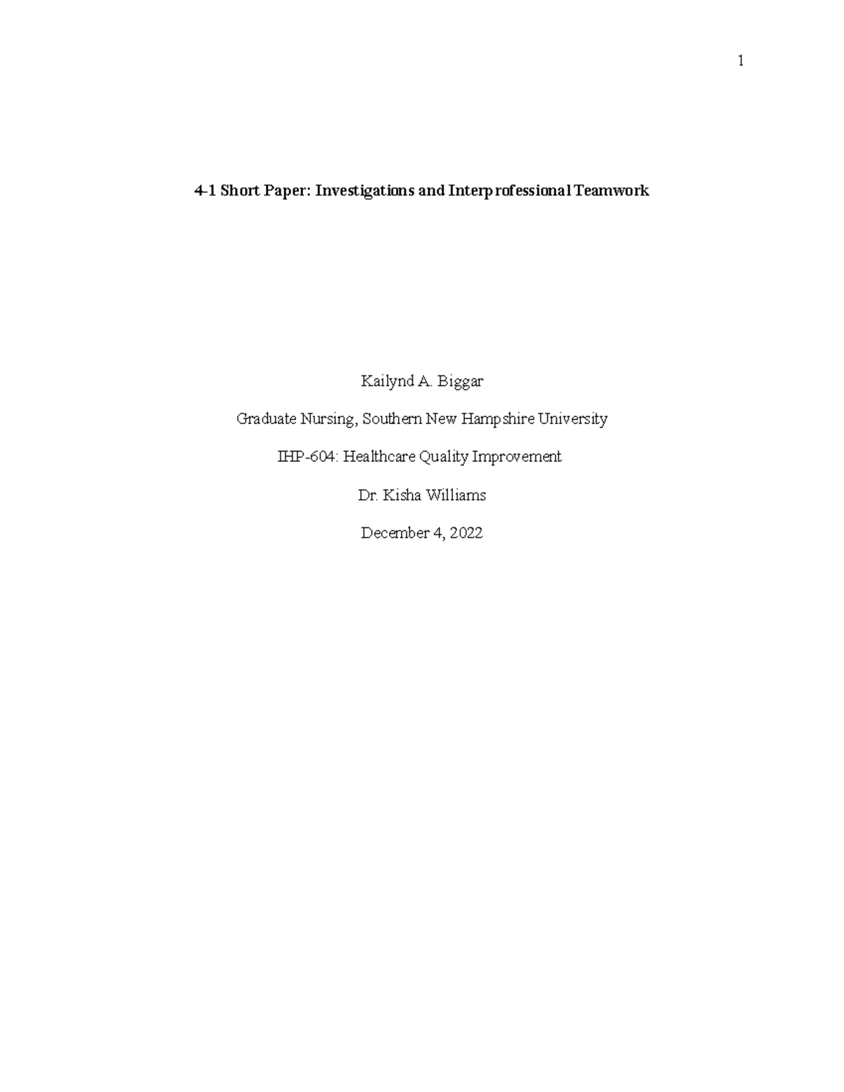 IHP-604 Short Paper - Proactive vs Reactive Problem-Solving in ...