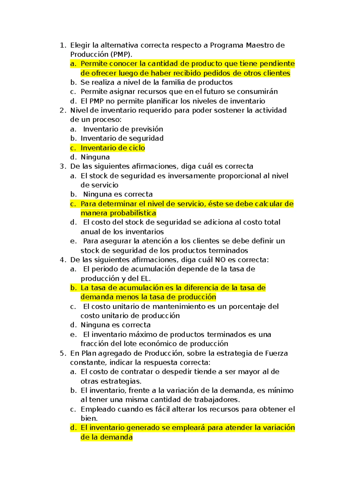 Examen Final de Planeamiento y Control de Operaciones IN322 - Studocu