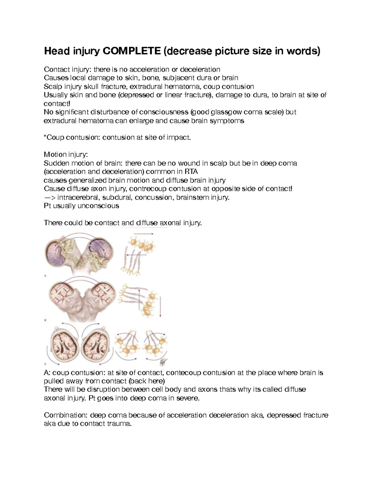 Neurosurgery Notes: Head Injury Management and Treatment (NEURO 101 ...