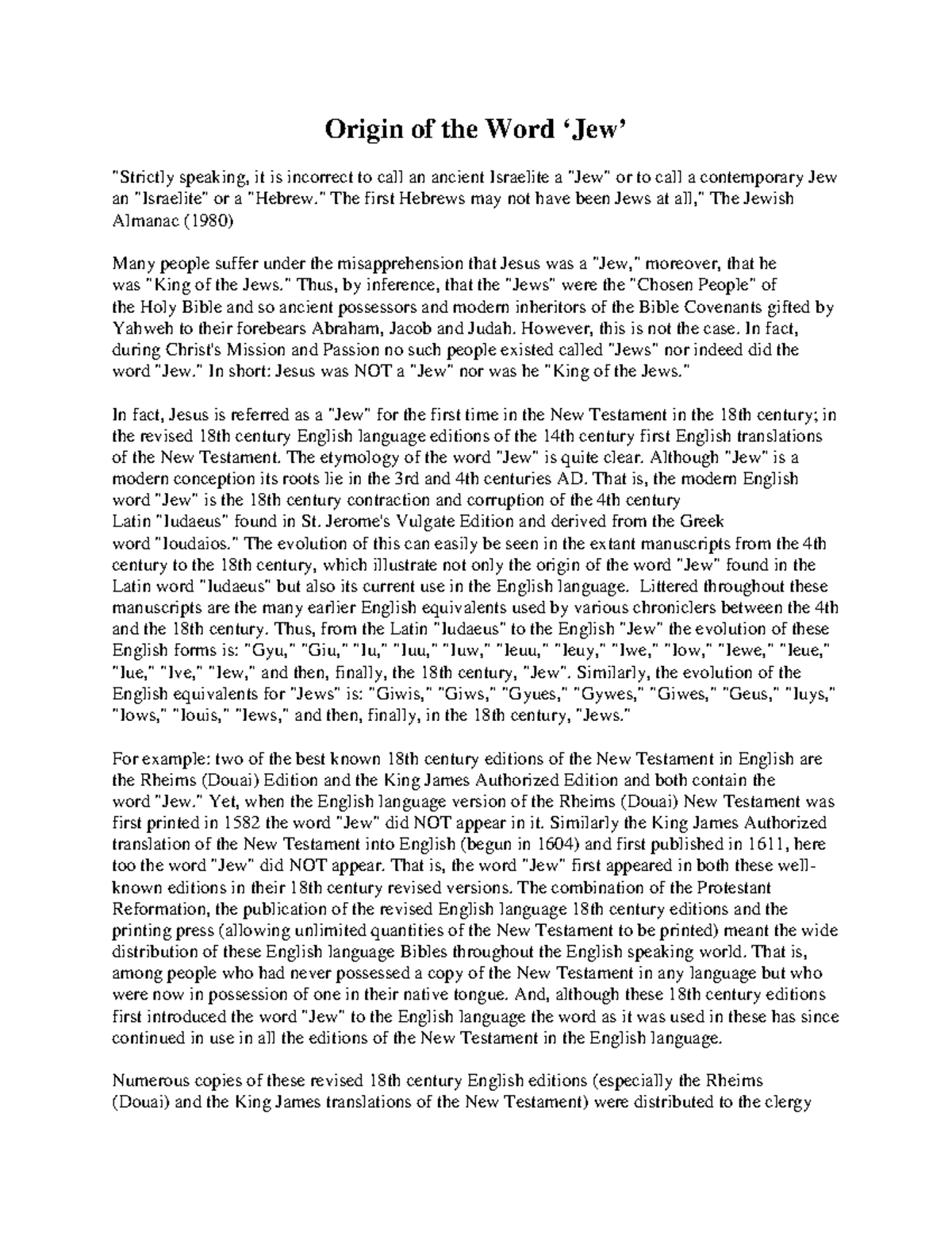 The Historical Etymology of the Word 'Jew': Misconceptions and Truth ...