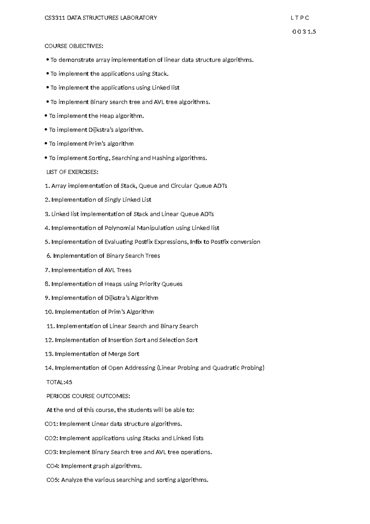 CS3311 Final Lab: Data Structures Implementation Exercises - Studocu