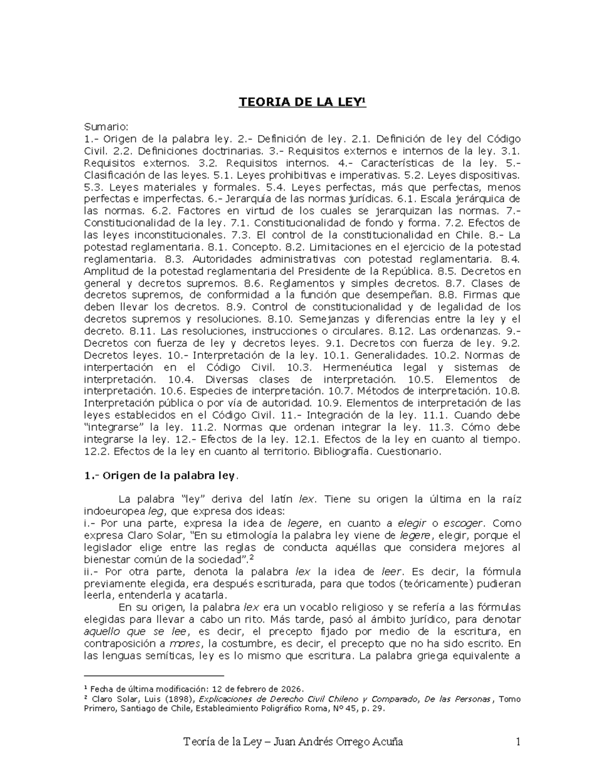 TEORÍA DE LA LEY - Resumen y Análisis del Código Civil (DERECHO) - Studocu