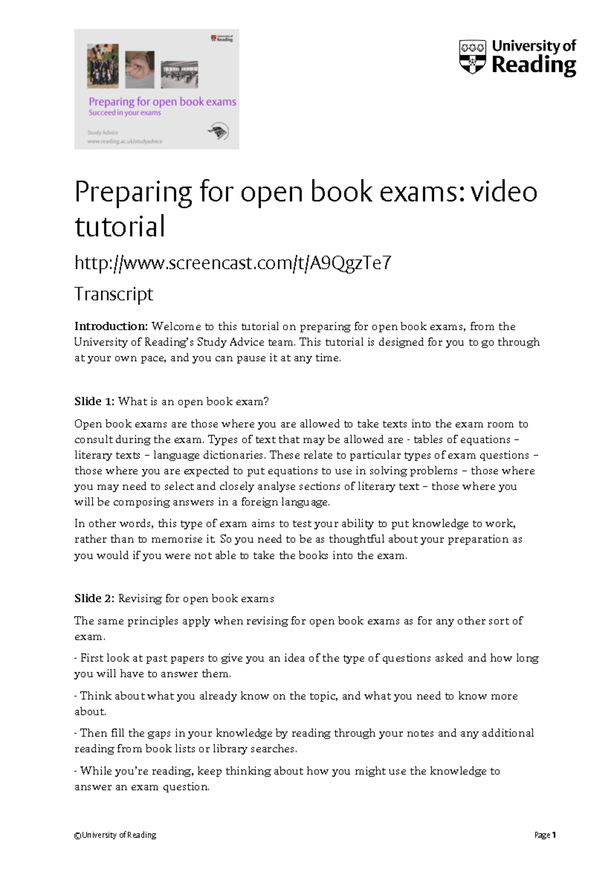 Preparing for Open Book Exams: Tips & Strategies Tutorial - Studocu