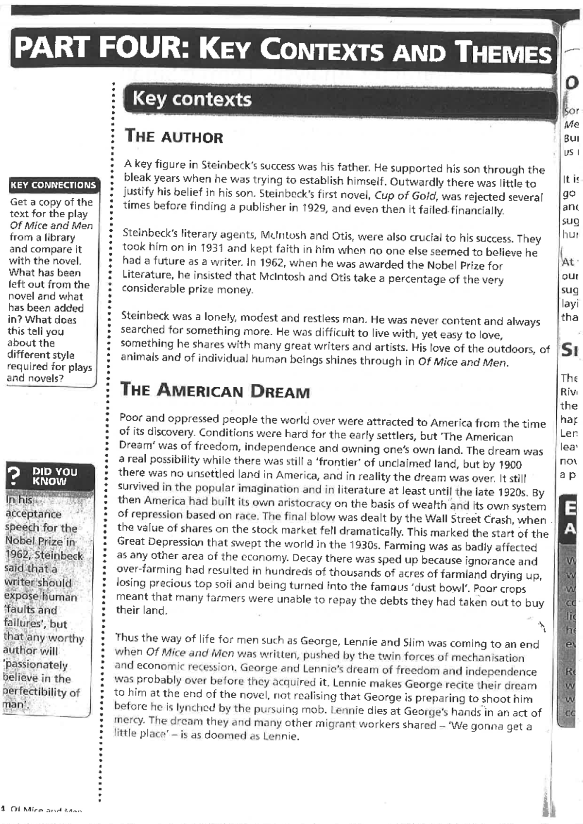 Of Mice and Men (ENG 101): Key Contexts and Themes Analysis - Studocu