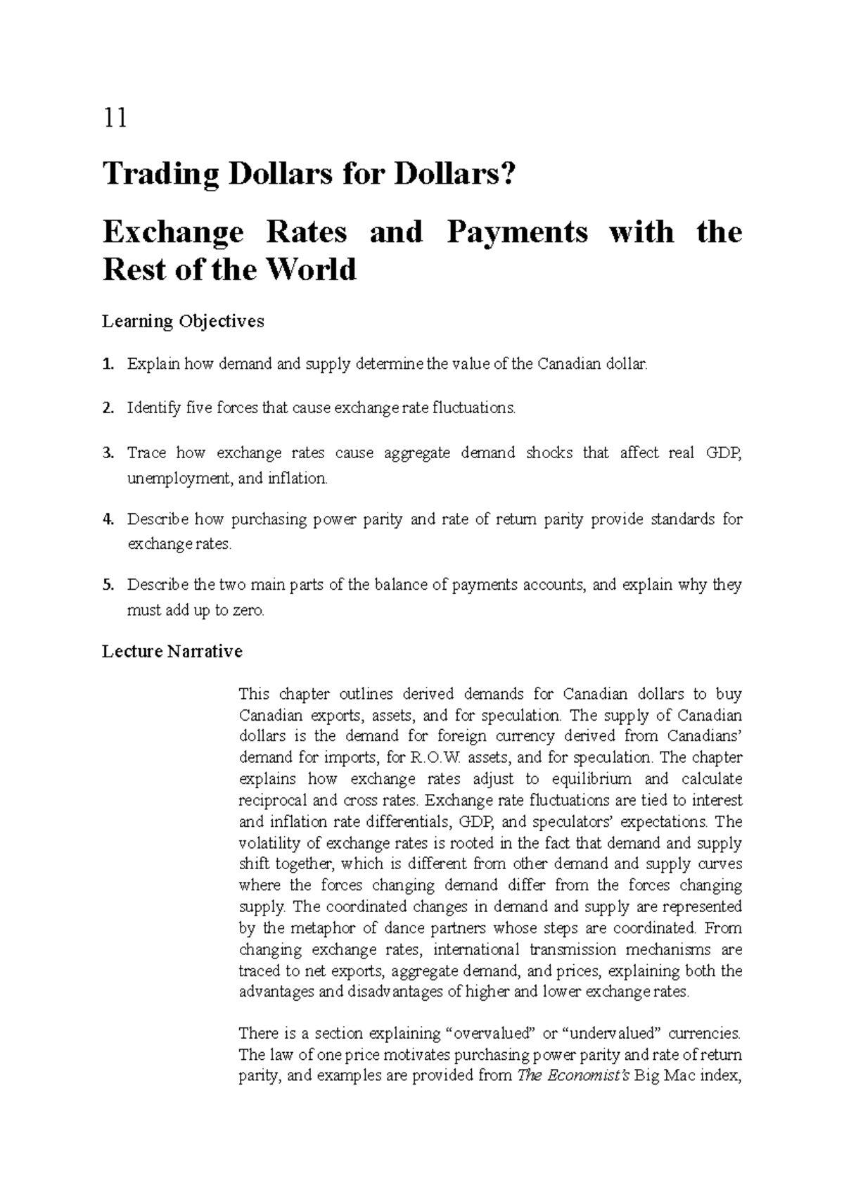 11 ECON 101 Lecture Notes: Exchange Rates & Balance of Payments - Studocu