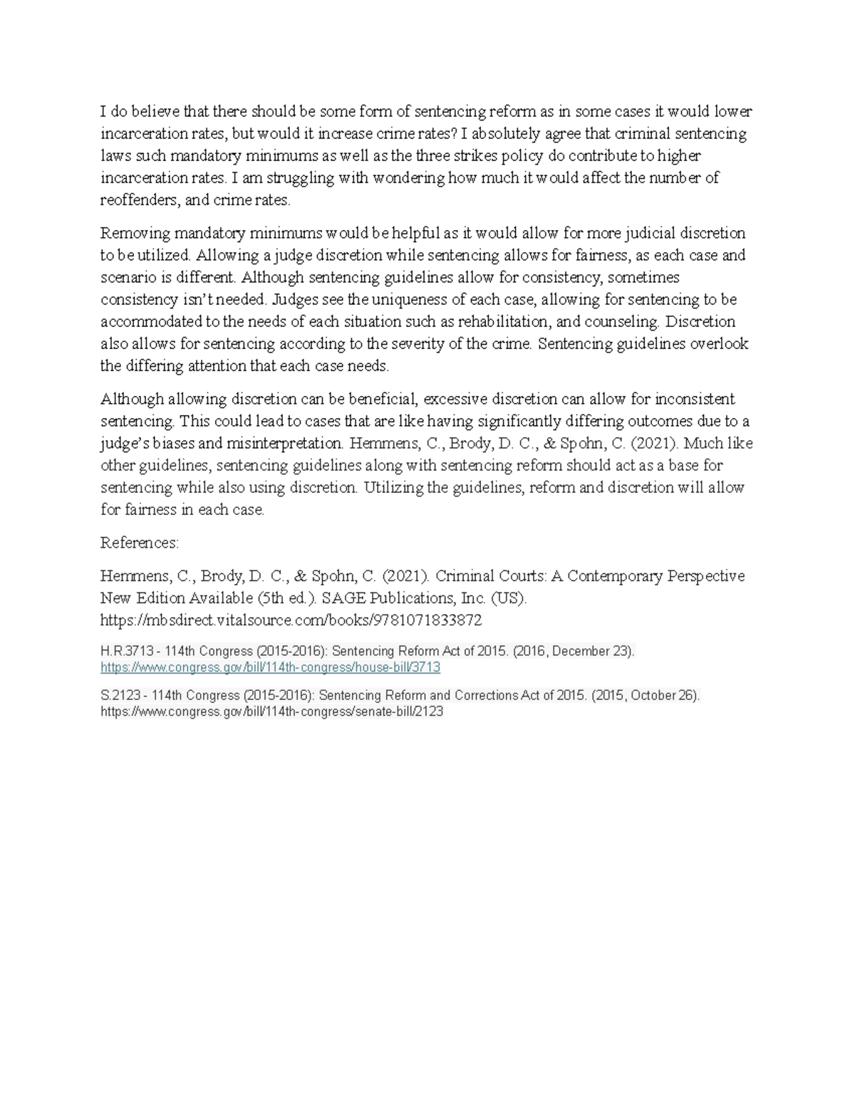 Criminal Sentencing Reform Discussion - Week 2 Insights - Studocu