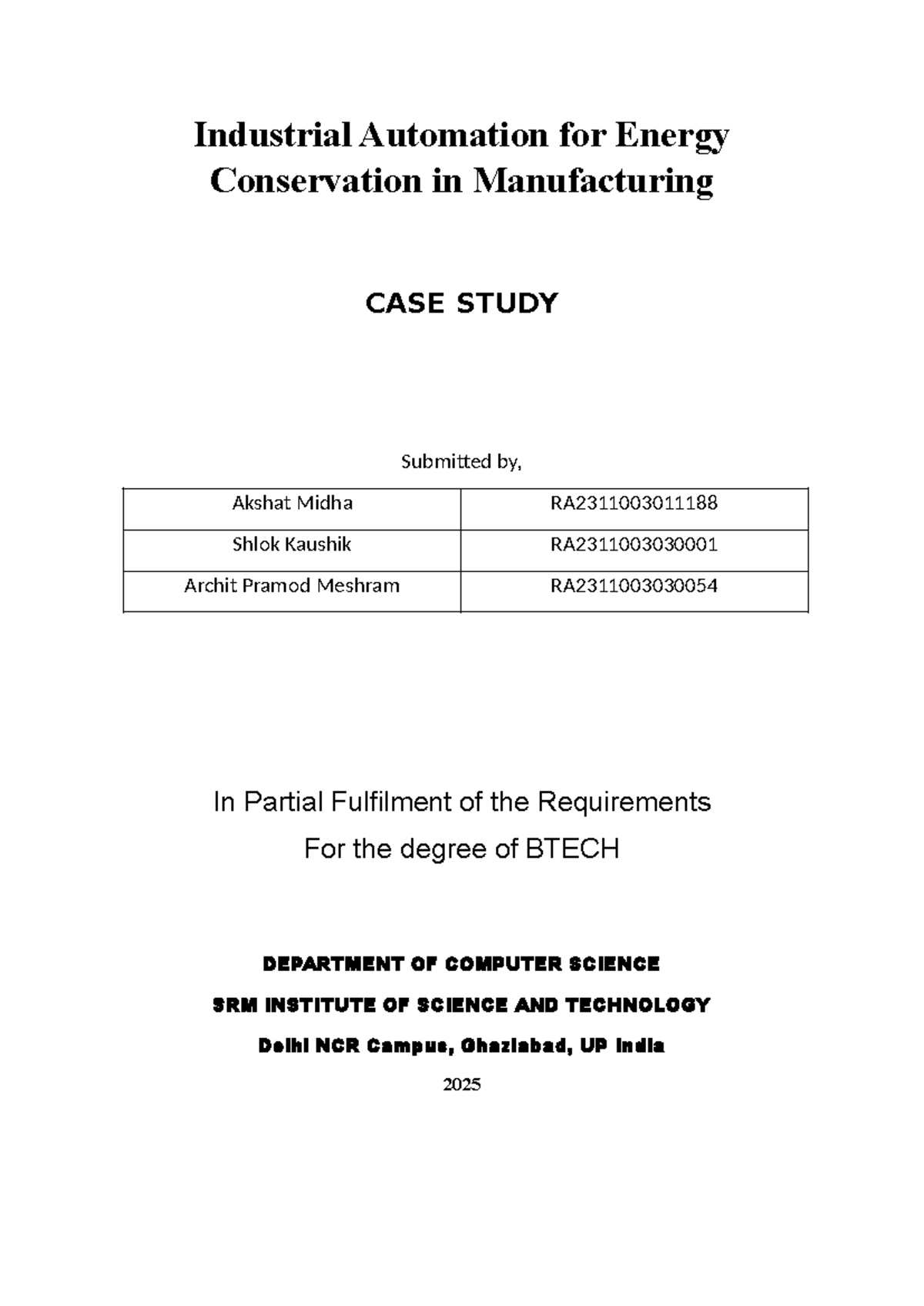 Industrial Automation for Energy Conservation in Manufacturing: A Case ...