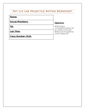 Lab 5 PHY 113 Pendulum Worksheet - PHYS 113 – THE PENDULUM WORKSHEET ...