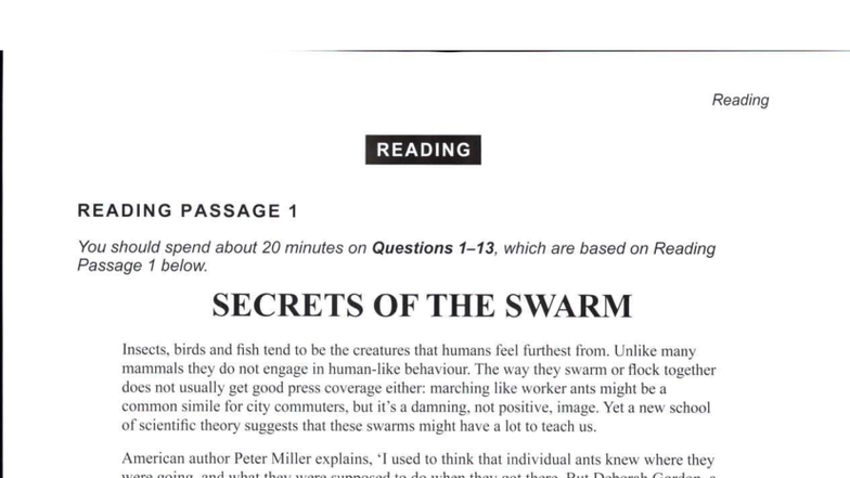 Reading Passage 1: Secrets of the Swarm - Insights on Collective ...