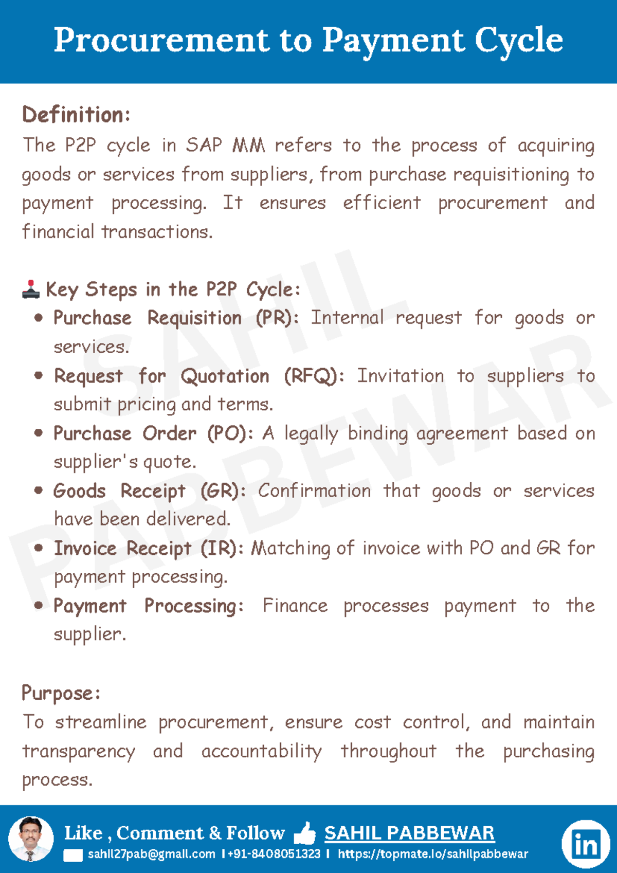 P2P Cycle in SAP MM: Comprehensive Guide to Procurement Process - Studocu