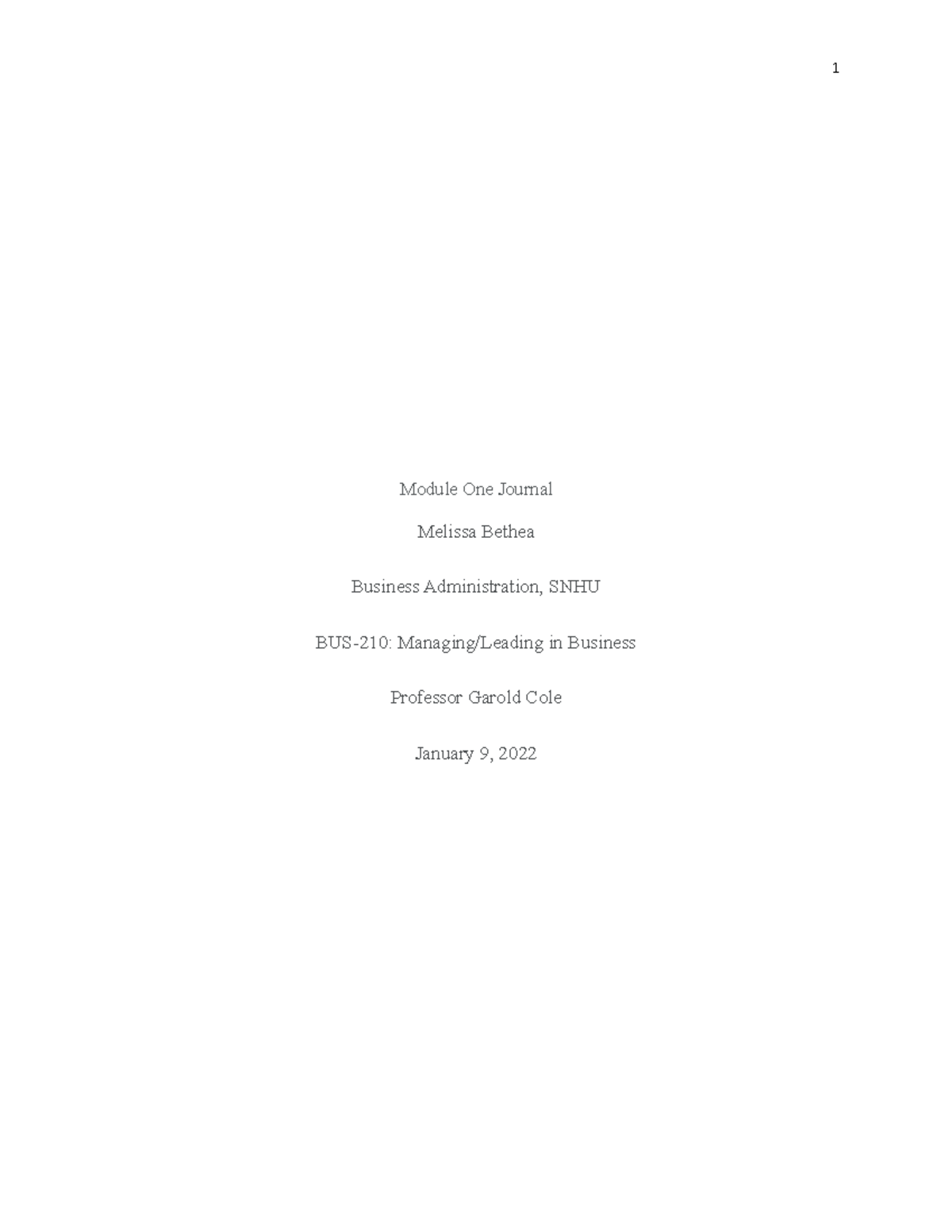 BUS-210 Module 1 Journal: Big Five Personality Assessment Reflection ...