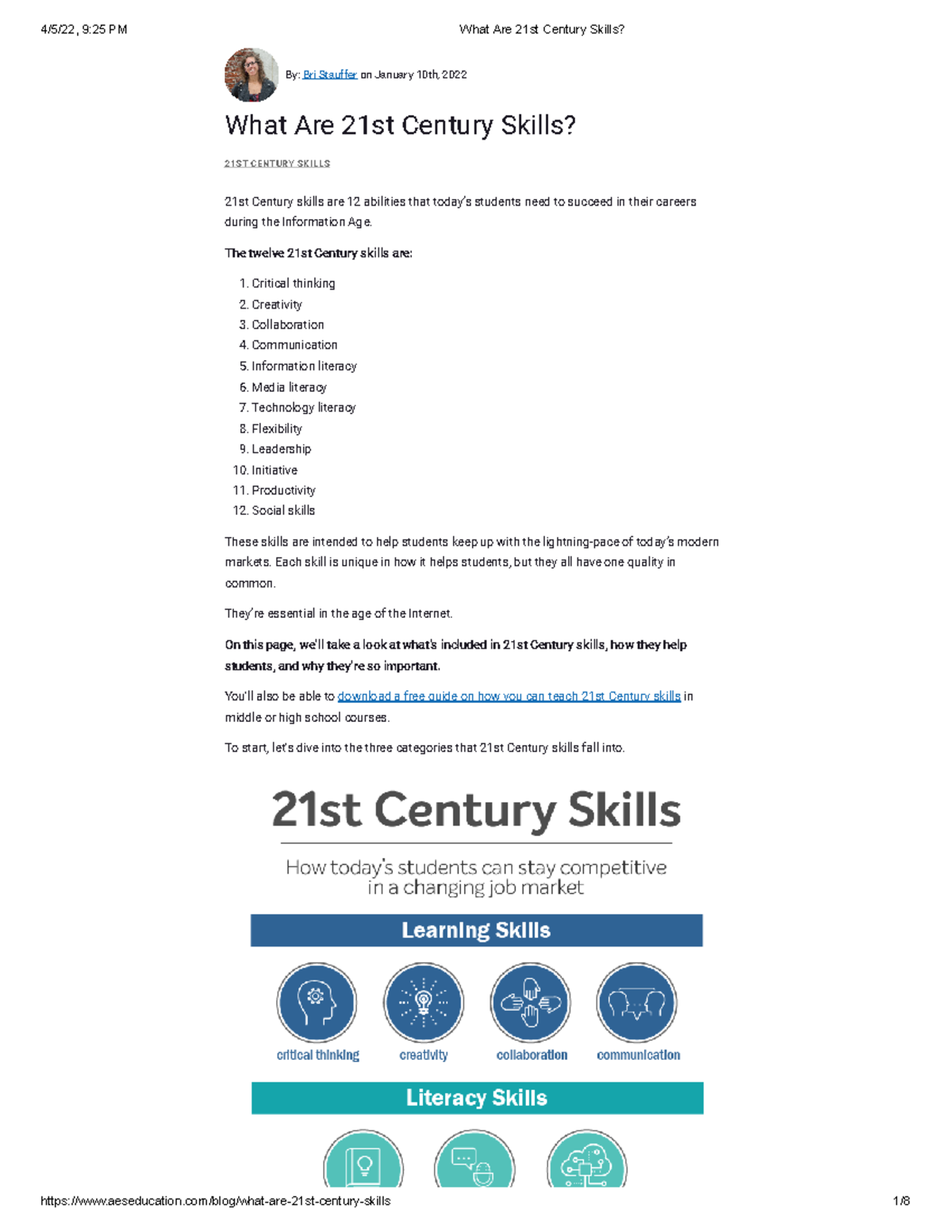 21st Century Skills Overview for Career Readiness in Education - Studocu