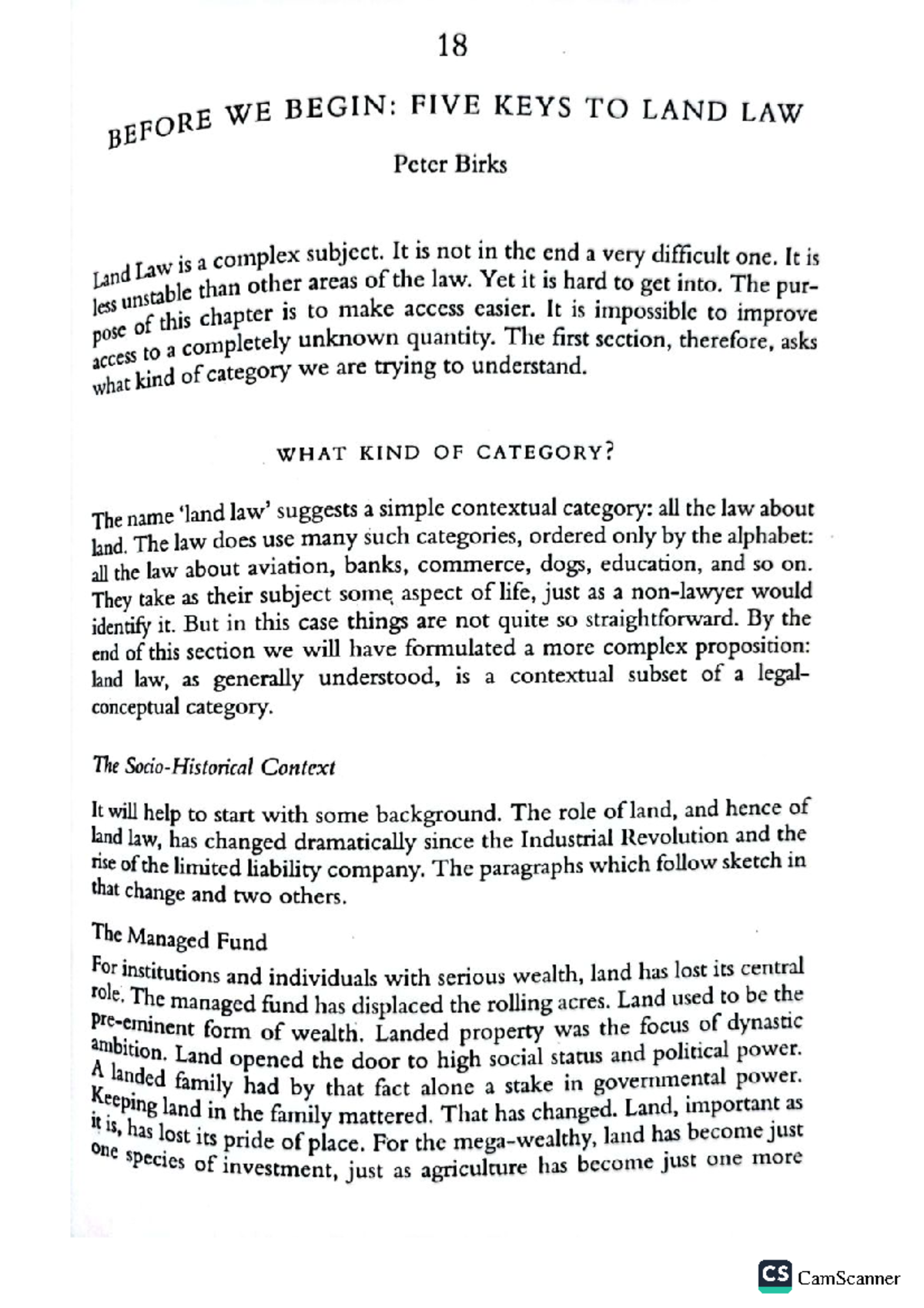 Five Keys to Land Law - Wk 1 Readings for Prof Edward Ti - LAW202 - Studocu