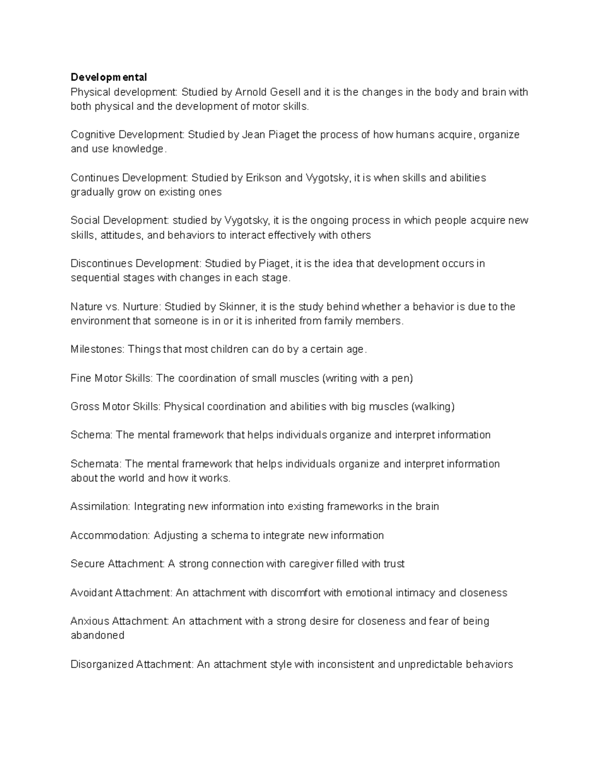Psychology 101 Final Exam Study Guide: Key Concepts and Terms ...