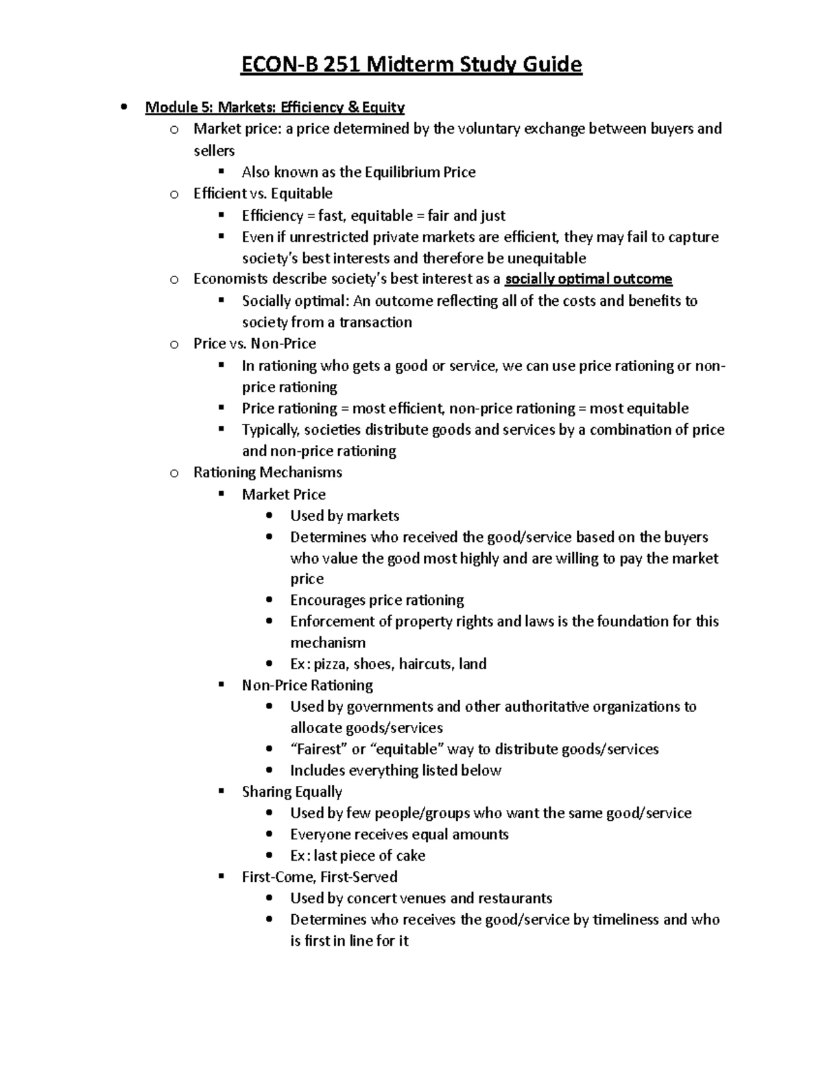 ECON Midterm 2 Practice Test: MCQs (Questions 1-100) - Studocu