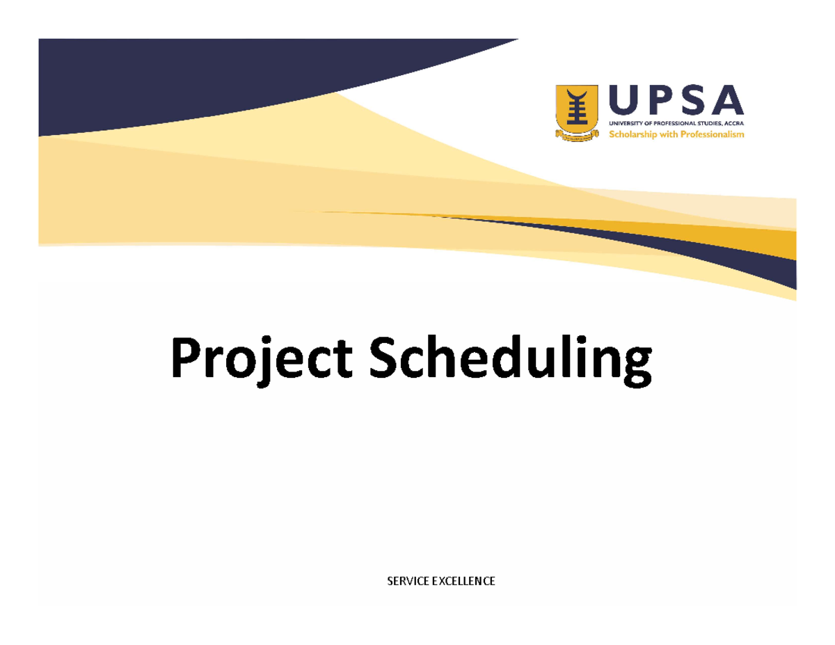 PM BBBA 409 Lecture 10: Project Scheduling Techniques and Terminology ...