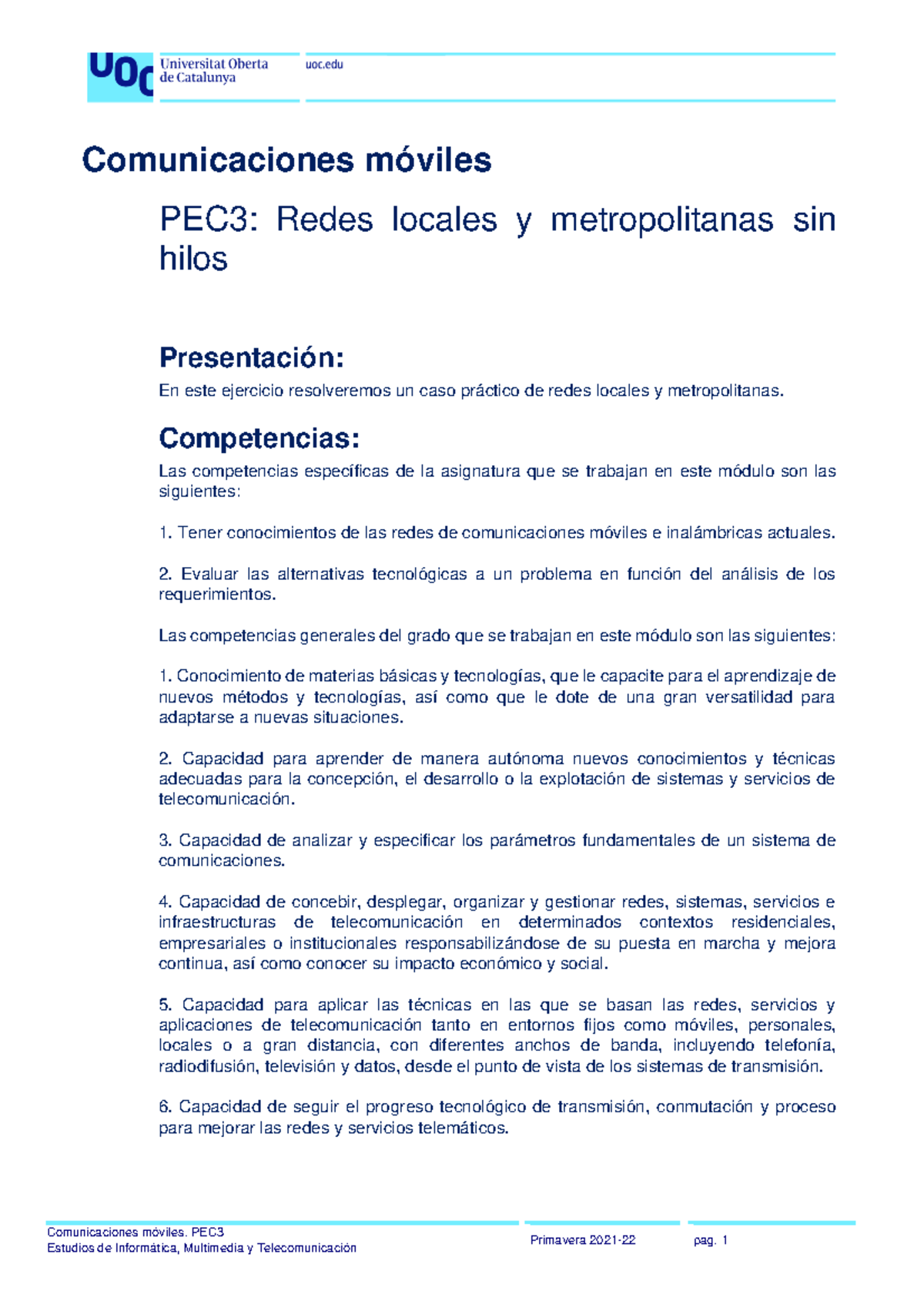 PEC 3 CM: Práctica de Redes Inalámbricas y Locales - Respuesta P22 - Document Preview