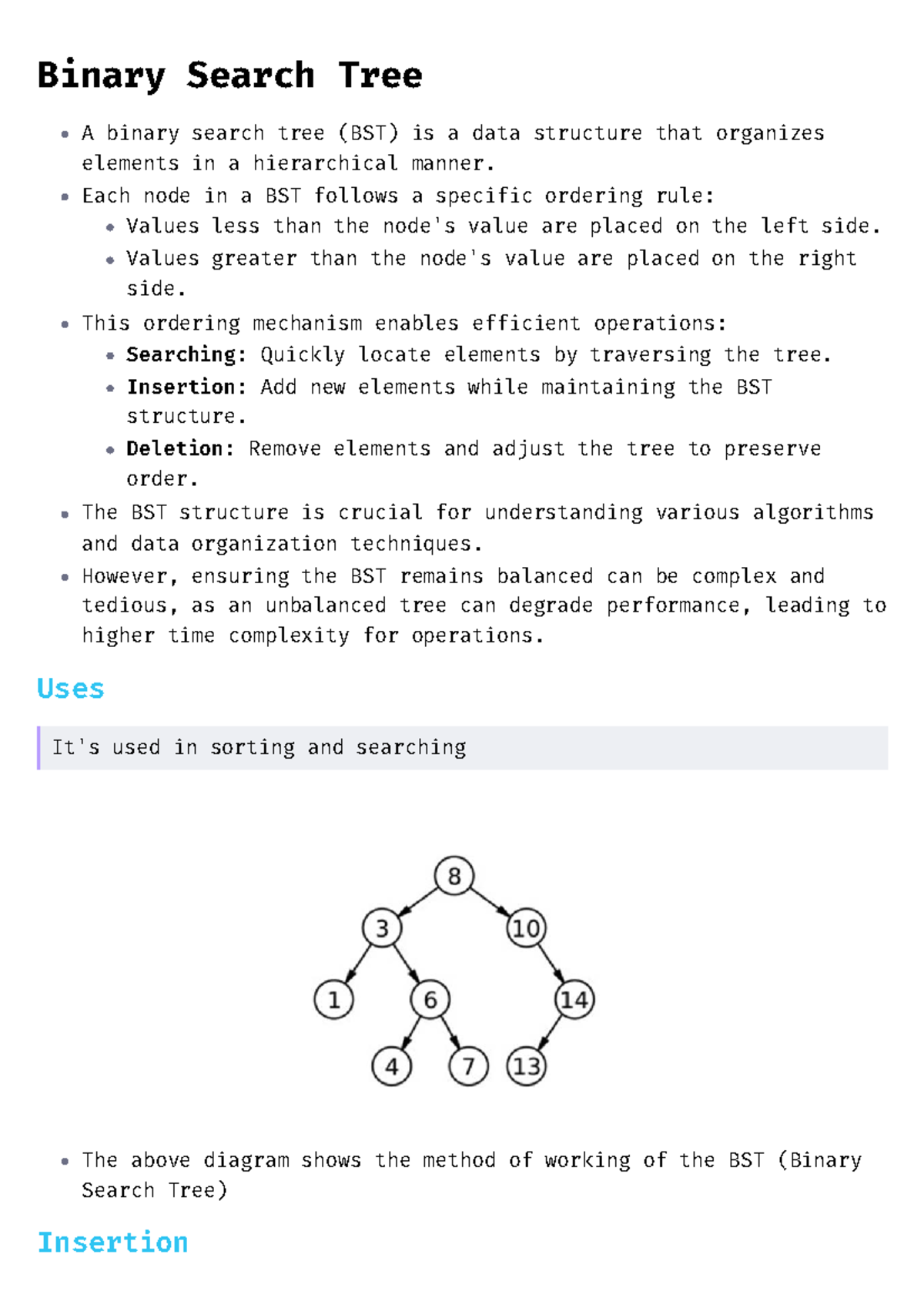 Binary Search Tree (BST) - Comprehensive Study Notes - Studocu