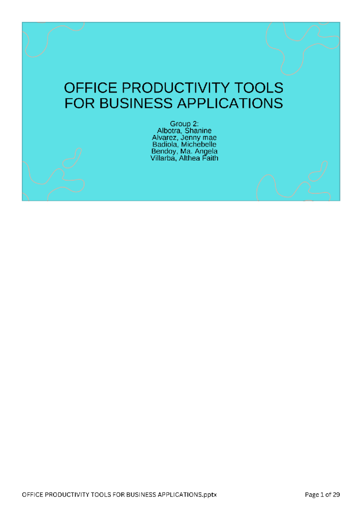Office Productivity Tools FOR Business Applications - OFFICE ...