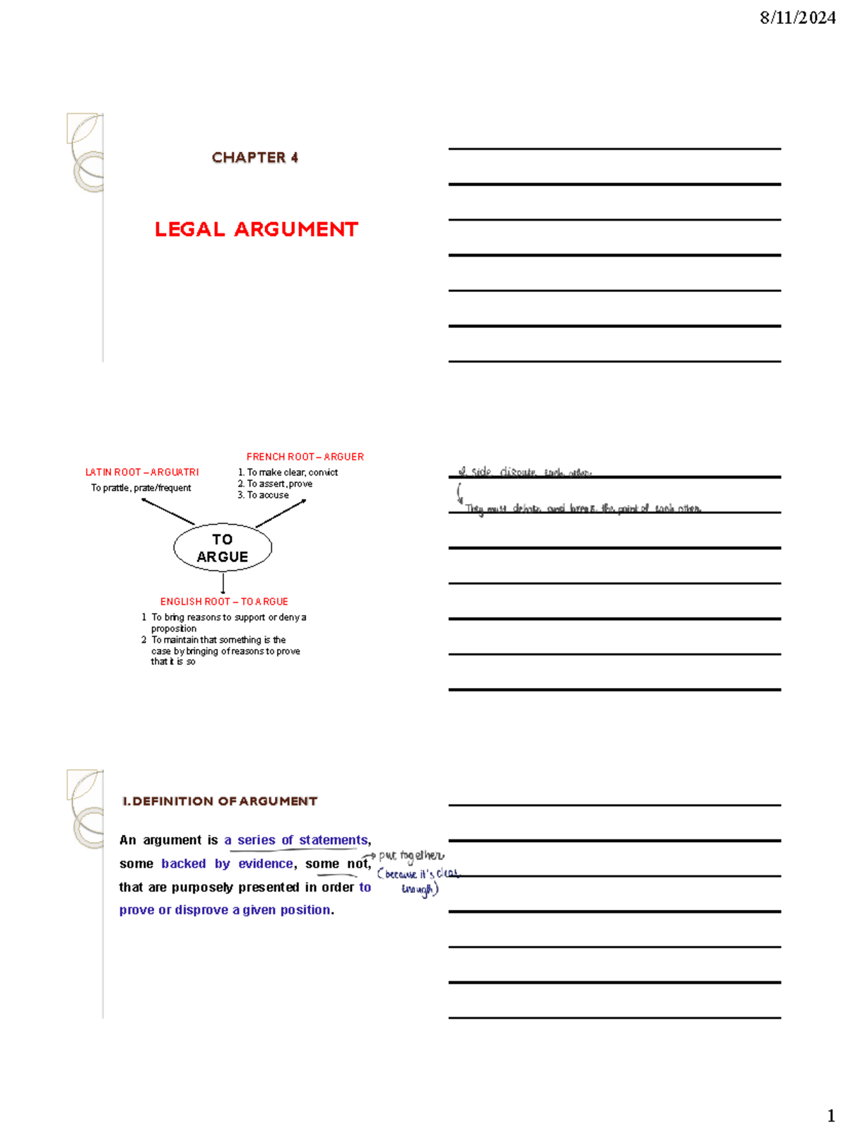 CHAPTER 4: LEGAL ARGUMENTS - UNDERSTANDING DEDUCTIVE AND INDUCTIVE ...