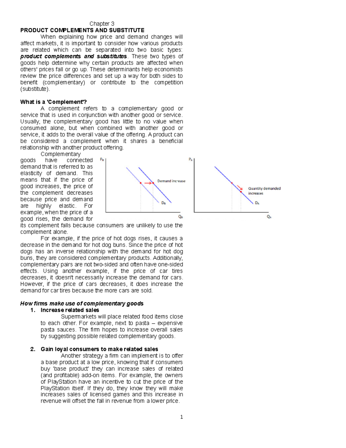 Chapter 3: Product Complements & Substitutes in Market Structure - Studocu
