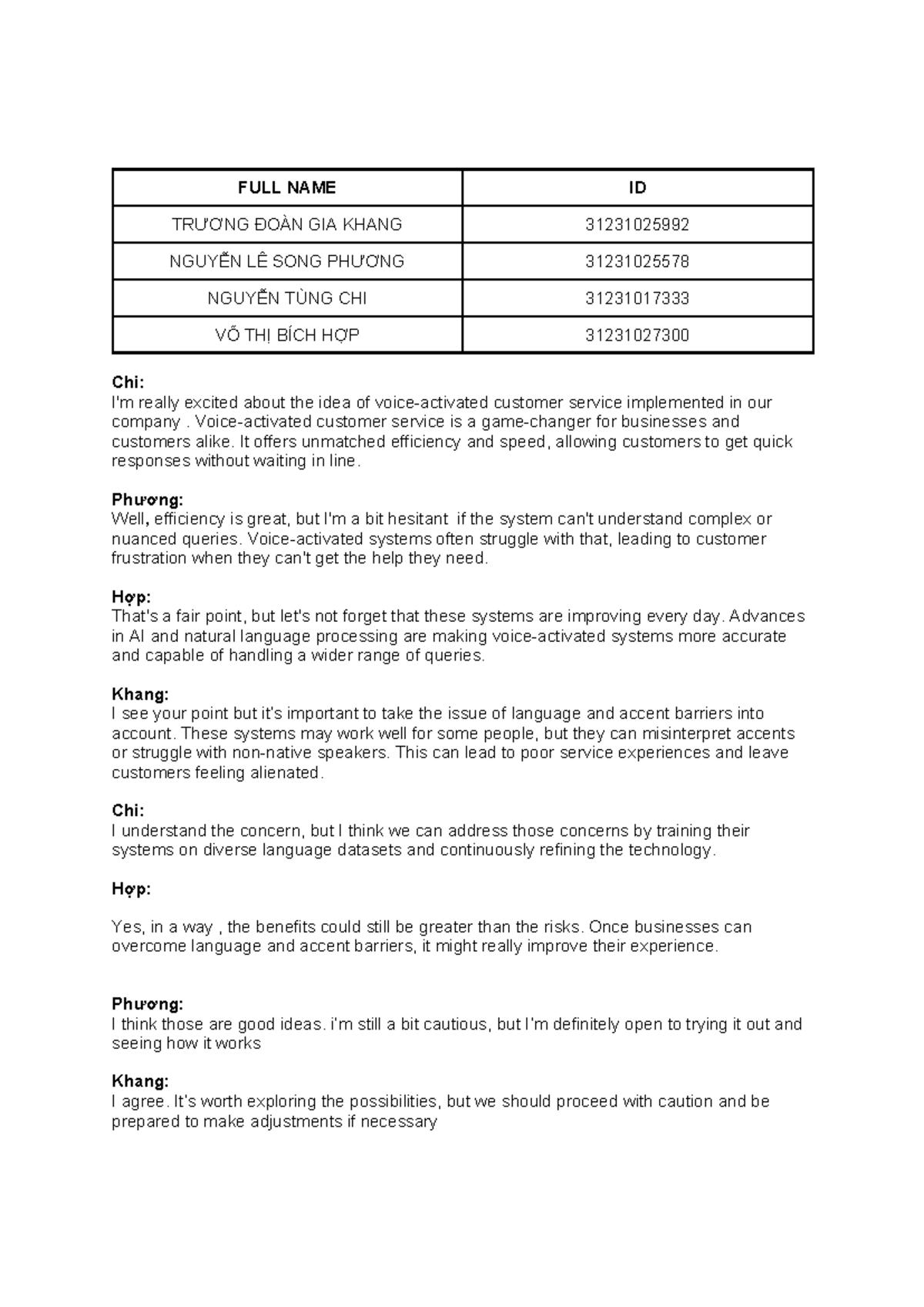 Speaking Scenario 2: Customer Service Discussion Insights - Studocu