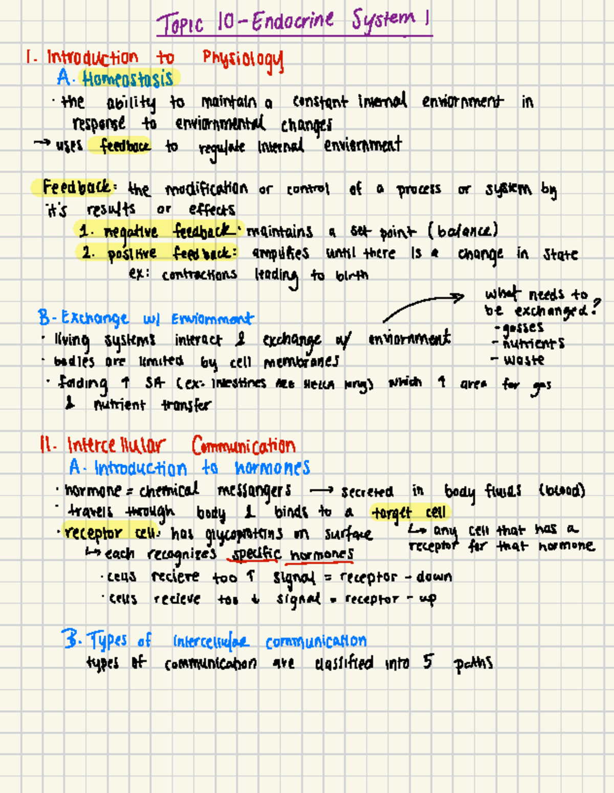 Unit 2 - BIO 2 Lecture Notes: Homeostasis & Endocrine Physiology - Studocu