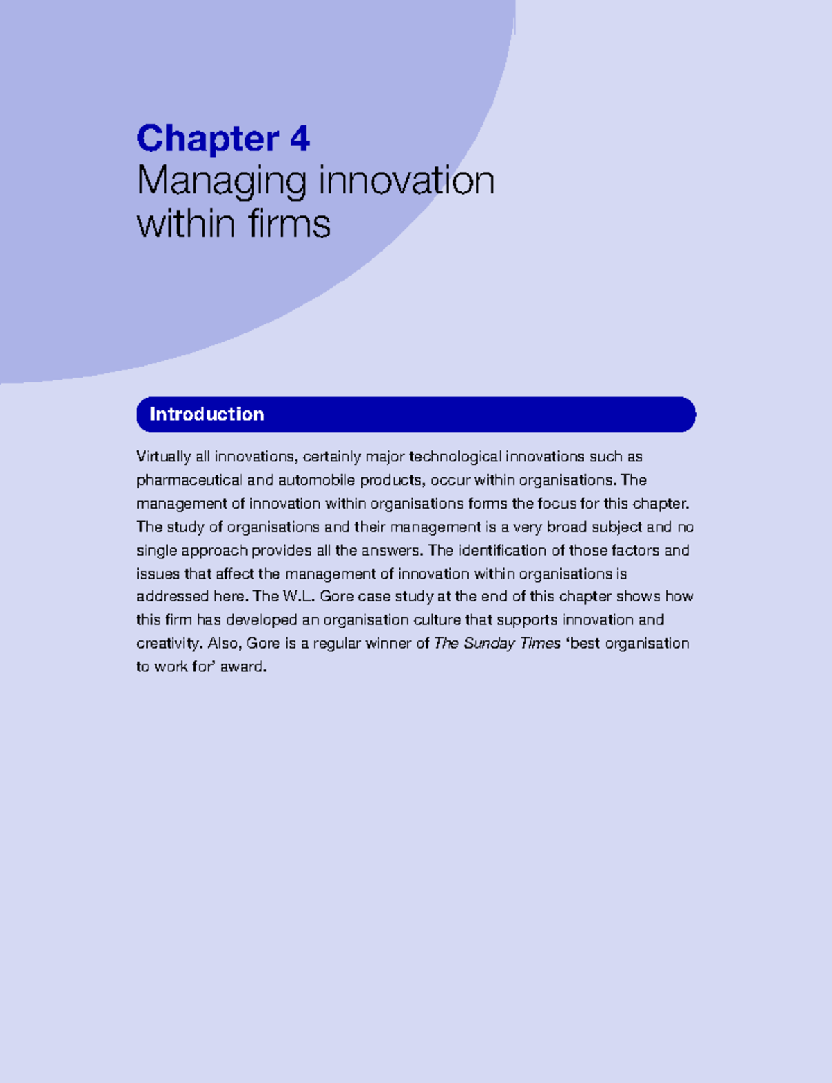 Managing Innovation within Firms: Insights from Chapter 4 (IMNPD) - Studocu
