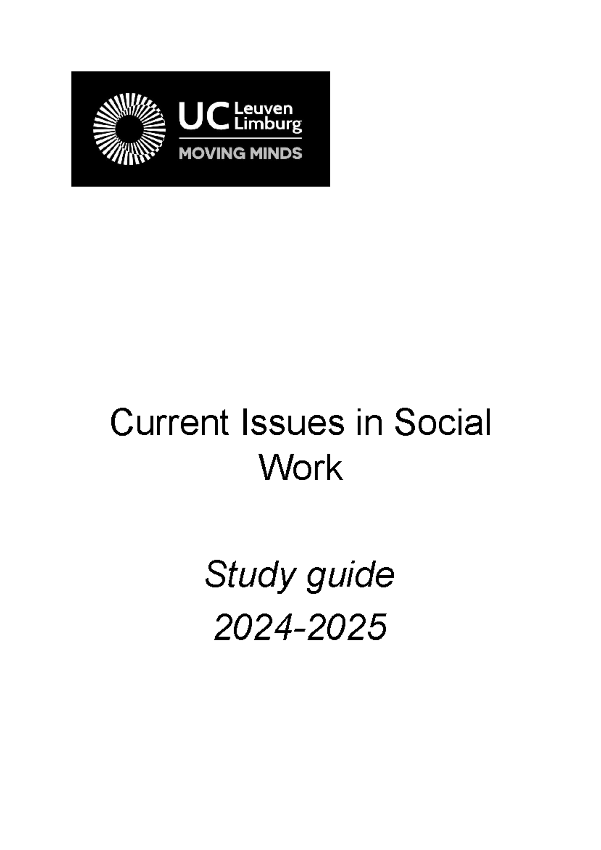 Study Guide - Current Issues in Social Work (SW101) - Studocu