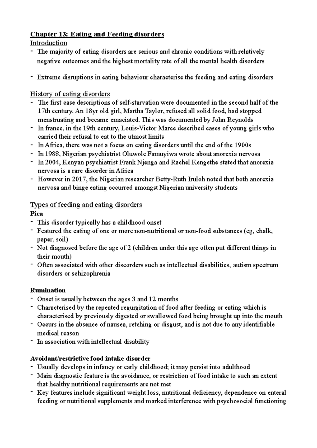 Eating and Feeding Disorders Exam Review – Chapter 13 Insights - Studocu