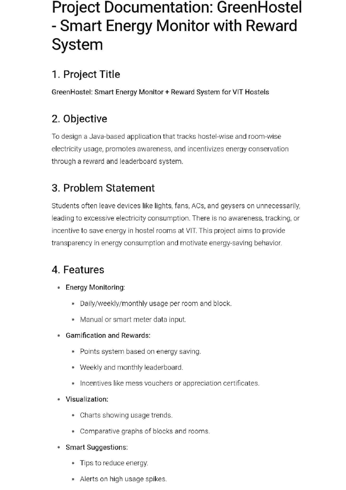 GreenHostel Smart Energy Monitor Project Documentation (VIT) - Studocu