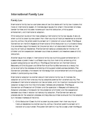 Family Law - Study Notes & Assignments - Studocu