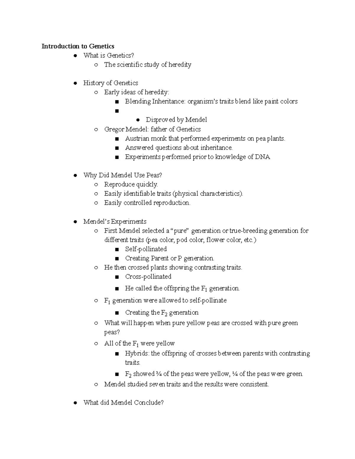 Genetics (BSC101): Overview of Key Concepts & Mendel's Experiments ...