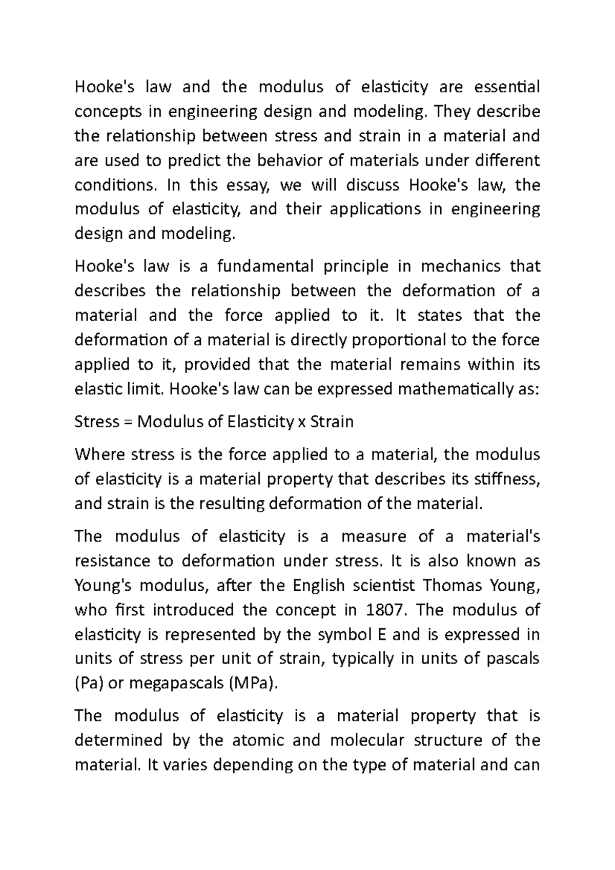 Hooke's law - Hooke's law - Hooke's law and the modulus of elasticity ...