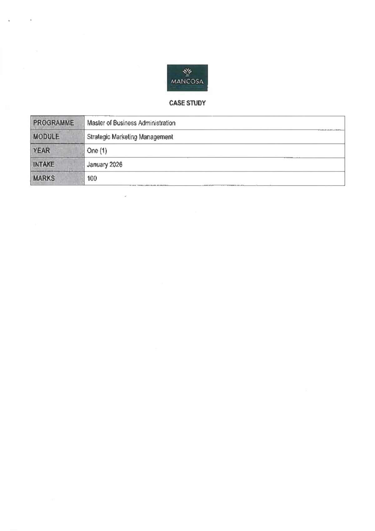 SMM 1 - Mango Airlines Case Study Analysis and Solutions - Studocu
