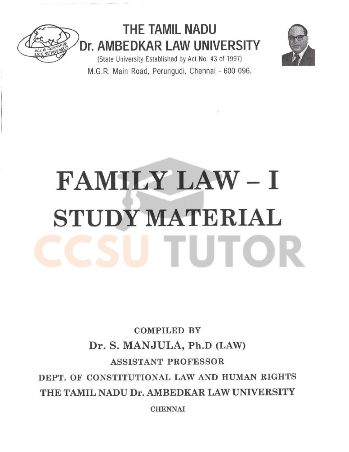 Family Law I Study Material - CCSU Tutor Notes - Studocu