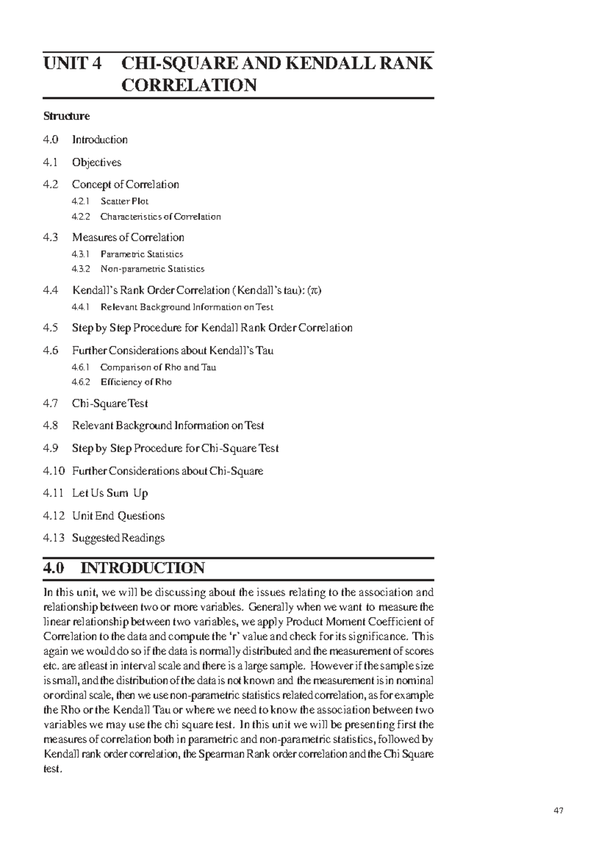 Unit 4: Kendall Rank Correlation and Measures of Correlation - Studocu