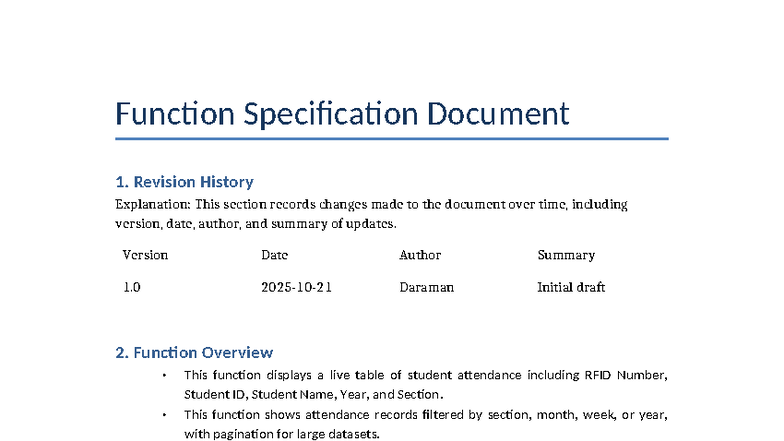 Module-3 Attendance Function Specification Document - Studocu