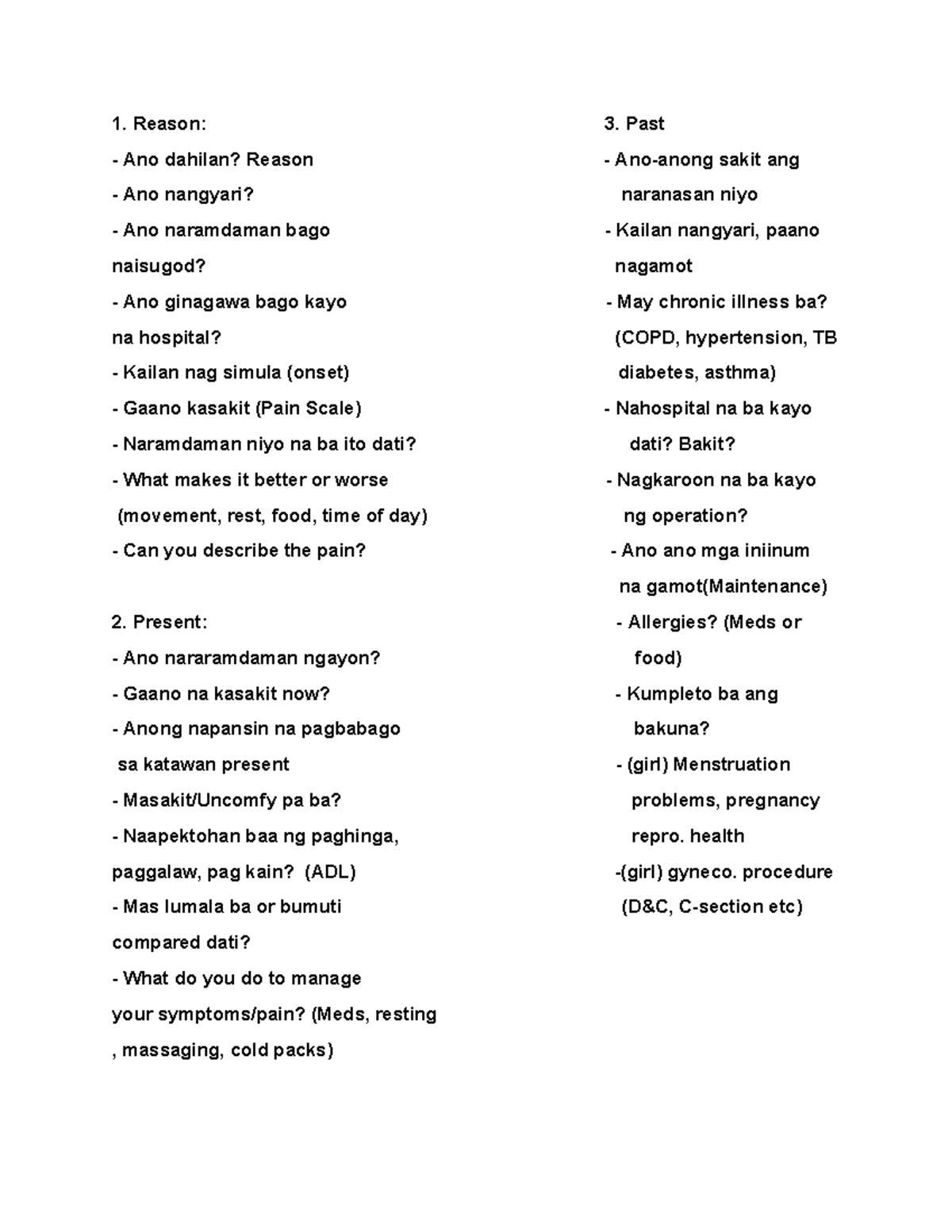 DUTY - Comprehensive Health Assessment Notes - Studocu
