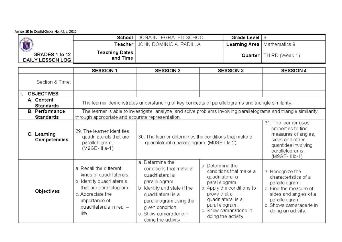Grade 7 PAN Pre-Assessment: Numeracy and Literacy Skills Review - Studocu