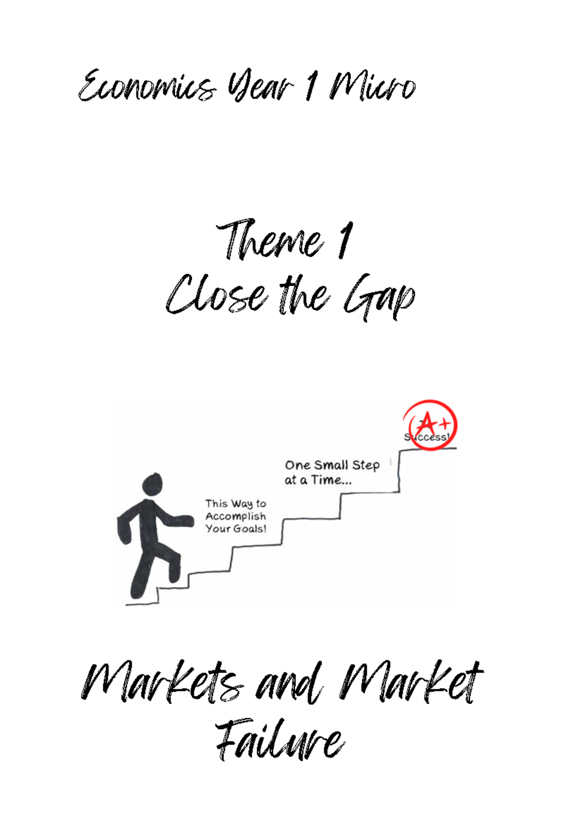 Economics Year 1 Micro: Theme 1 - Markets, Market Failure & Key ...