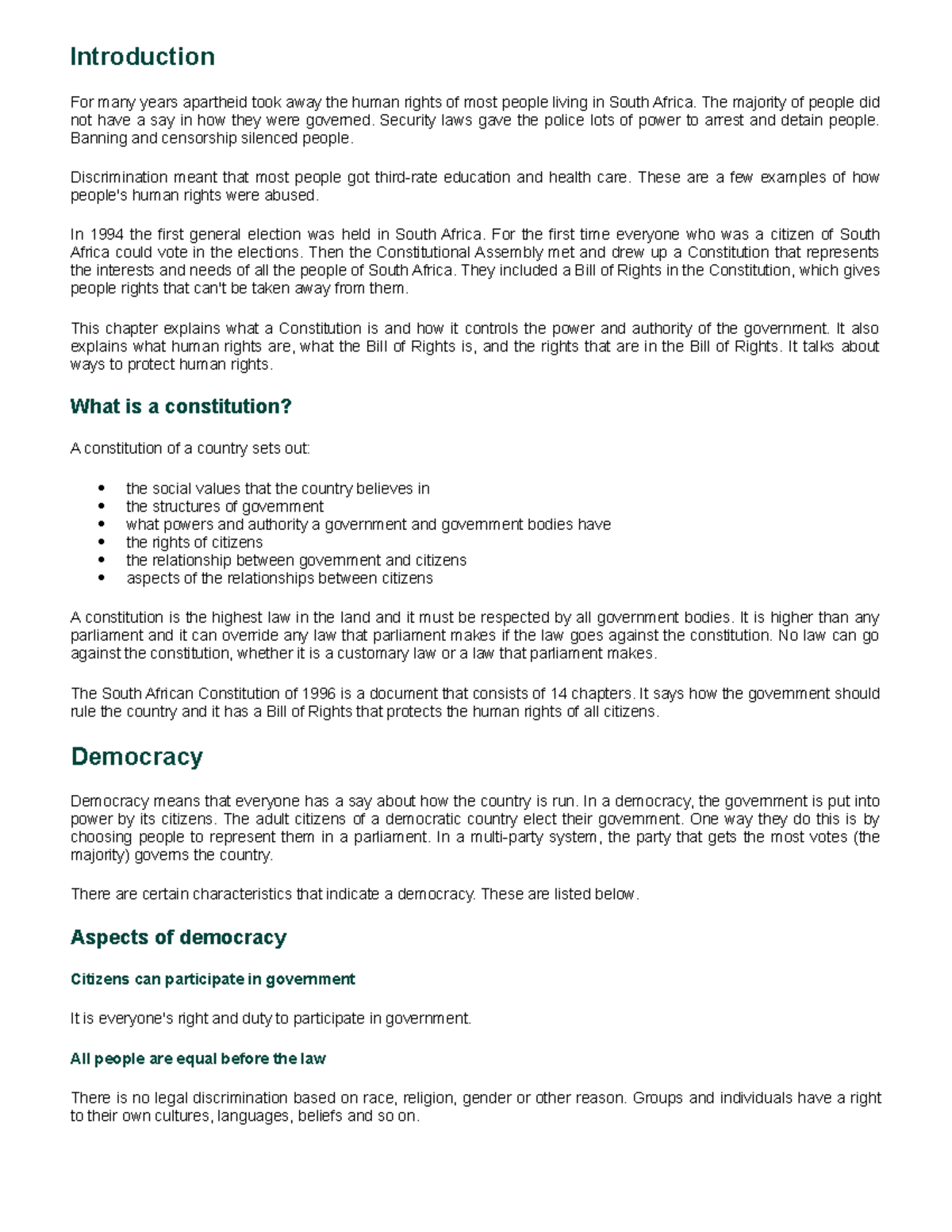 CSL2601 Final Exam Notes on Key Constitutional Law Principles - Studocu