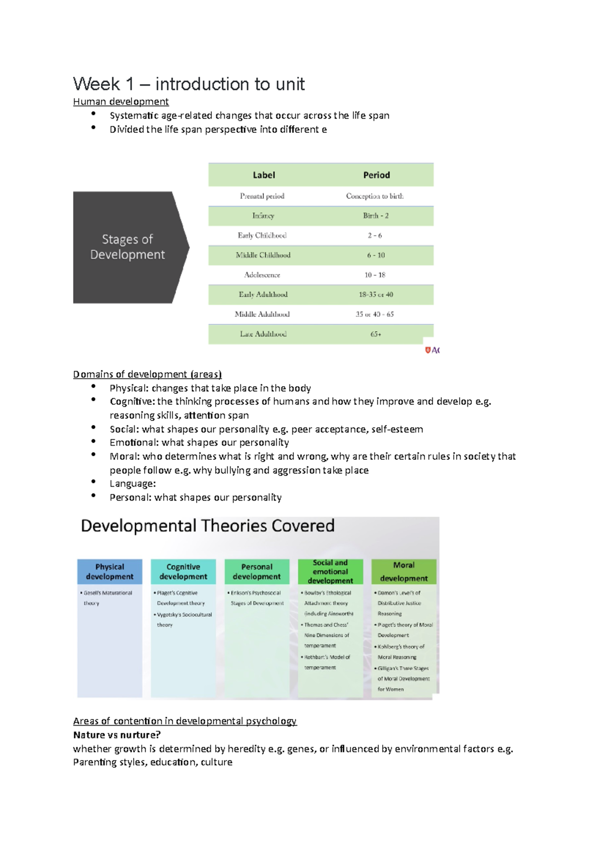 EDES103 - Comprehensive Exam Notes on Human Development Concepts - Studocu